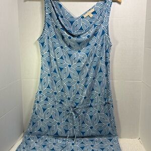 Banana Republic Blue and White Geometric Dress